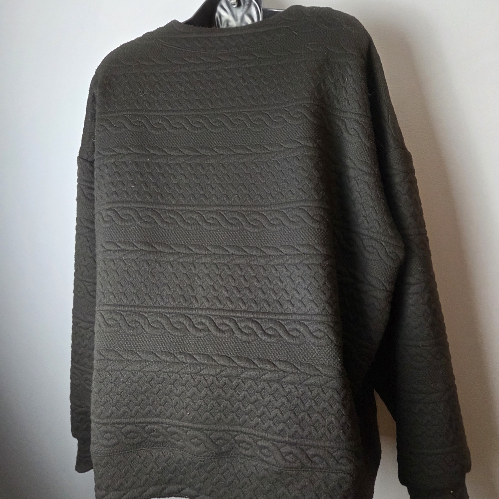 Women's Textured Knit Sweater - Black - Picture 6 of 8